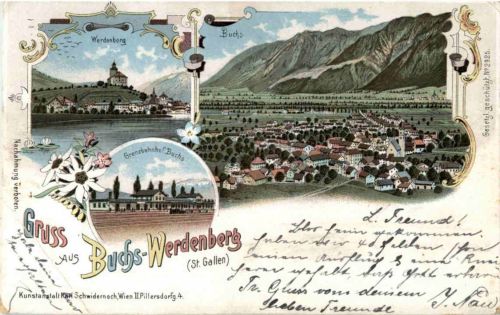 Gruss aus Buchs Werdenberg - Litho