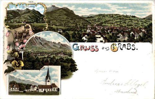 Gruss aus Grabs - Litho