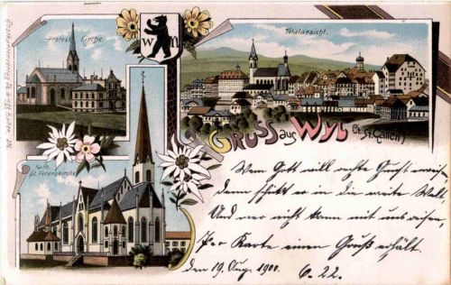 Gruss aus Wil - Litho