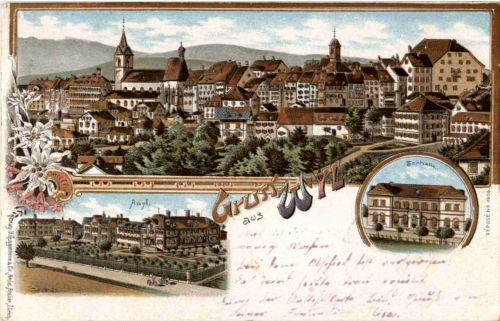 Gruss aus Wyl - Litho