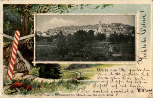 Gruss aus Wyl - Litho