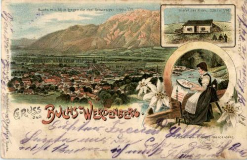 Gruss aus Buchs - Werdenberg - Litho