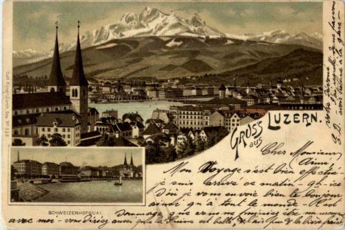 Gruss aus Luzern - Litho