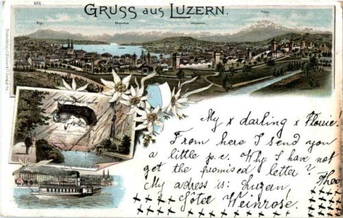 Gruss aus Luzern - Litho