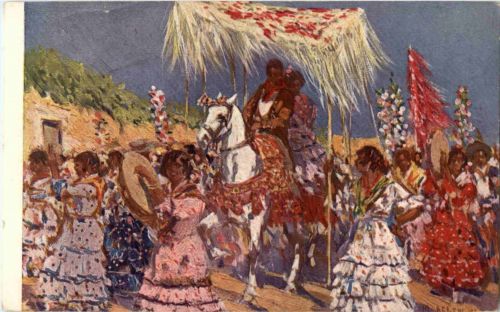 Romeria del Rocio - Künstlerkarte M. Bertuchi