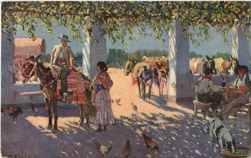 Un ventorrillo Sevilla - Künstlerkarte M. Bertuchi