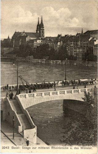 Basel - Stiege zur mittleren Rheinbrücke
