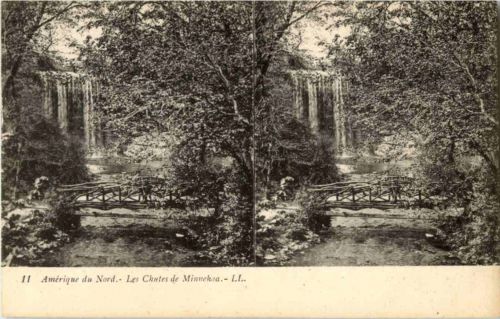 Le Chutes de Minnehoa - Stereo Card