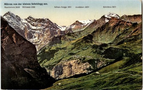 Mürren von der kleinen Scheidegg aus