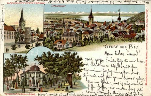 Gruss aus Biel - Litho
