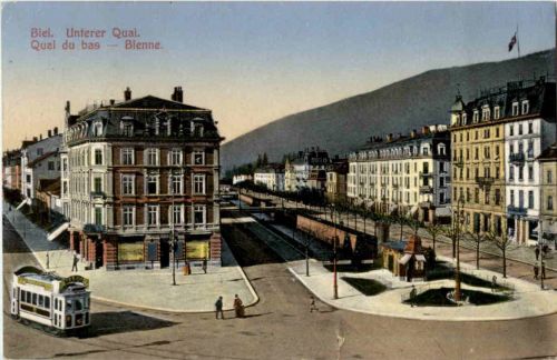 Biel - Unterer Quai mit Tram