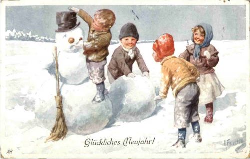Künstlerkarte Schneemann