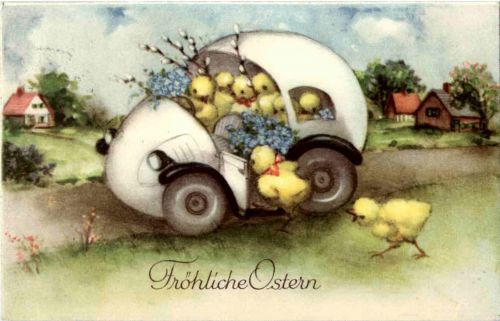 Frohe Ostern - Hase - Auto