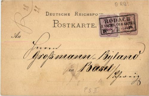 Rodach - Ganzsache 1878