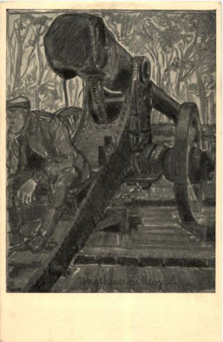 Erobertes Geschütz in Feuerstellung