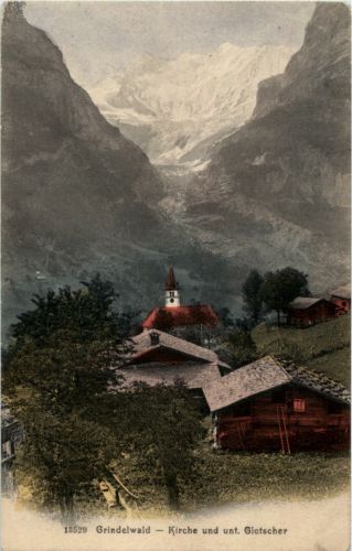 Grindelwald - Kirche und unterer Gletscher