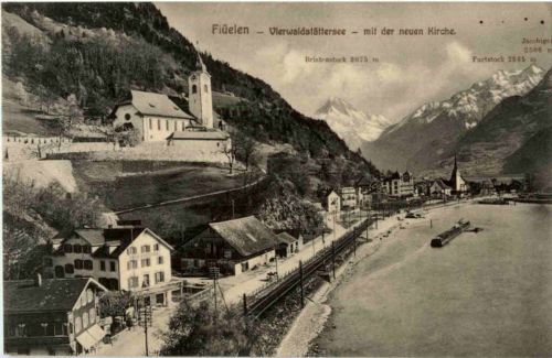 Flüelen mit der neuen Kirche