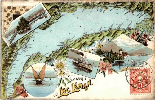 Souvenir du Lac Leman - Litho