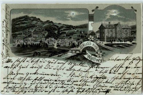 Gruss aus Wattwil - Litho