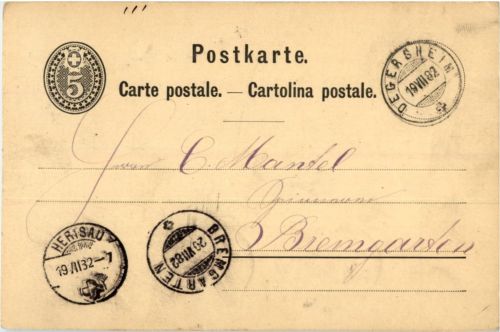 Degersheim - Ganzsache 1882