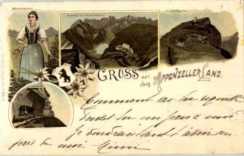 Gruss aus dem Appenzeller Land - Litho