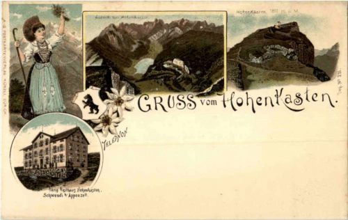 Gruss vom Hohoen Kasten - Litho