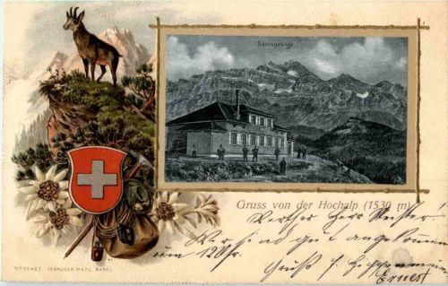 Gruss von der Hochalp - Litho