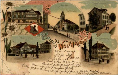 Gruss aus Wolfhalden - Litho