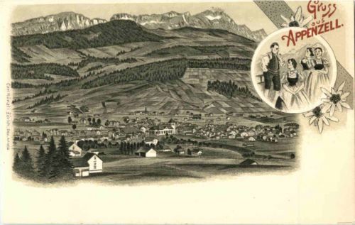 Gruss aus Appenzell - Litho
