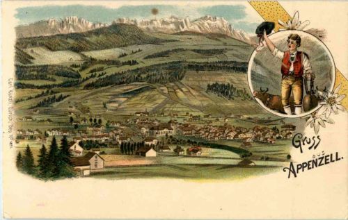 Gruss aus Appenzell - Litho