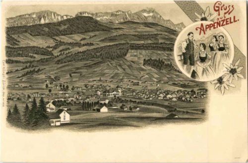 Gruss aus Appenzell - Litho
