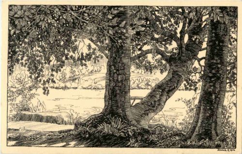 Schinznach Bad - Künstlerkarte E. Anner