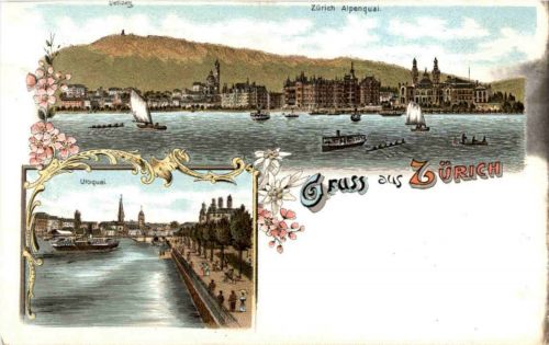Gruss aus Zürich - Litho