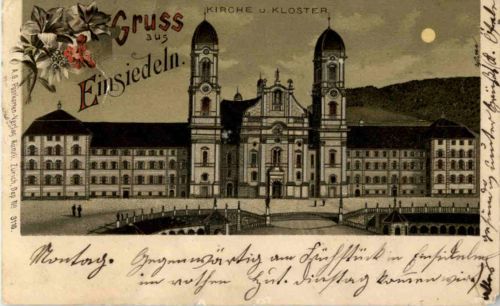 Gruss aus Einsiedeln - Litho