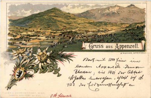 Gruss aus Appenzell - Litho