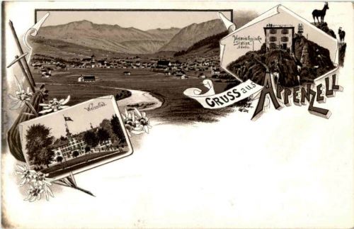 Gruss aus Appenzell Weissbad - Litho