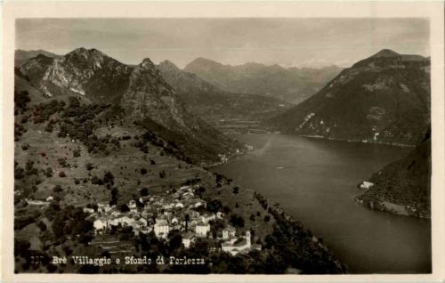 Bre Villaggio e Sfondo di Porlezza