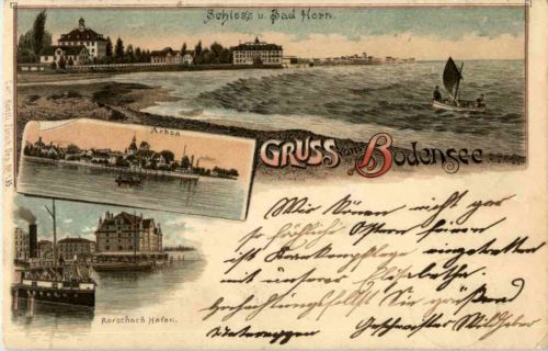 Gruss vom Bodensee - Bad Horn - Arbon - Rorschach Litho