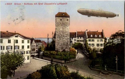 Arbon - Schloss mit Zeppelin