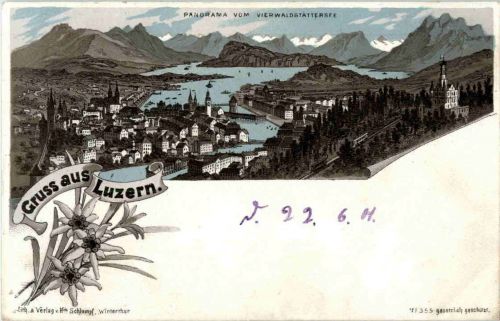 Gruss aus Luzern - Litho