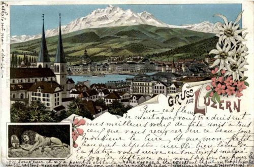 Gruss aus Luzern - Litho