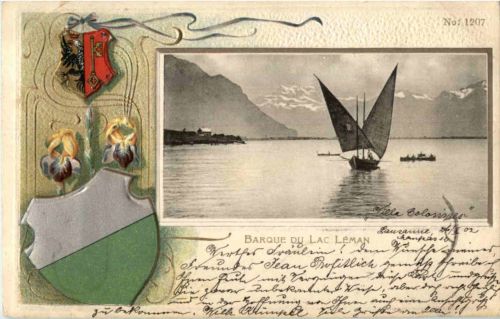 Barque du Lac Leman - Prägekarte