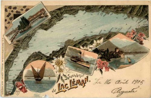 Souvenir du Lac Leman - Litho