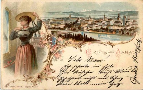 Gruss aus Aarau - Litho