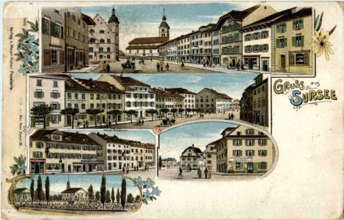 Gruss aus Sursee - Litho