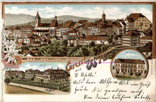 Gruss aus Wyl - Litho