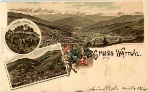 Gruss aus Wattwil - Litho