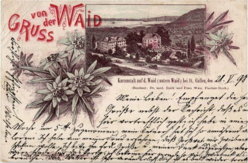 Gruss von der Waid bei St. Gallen - Litho