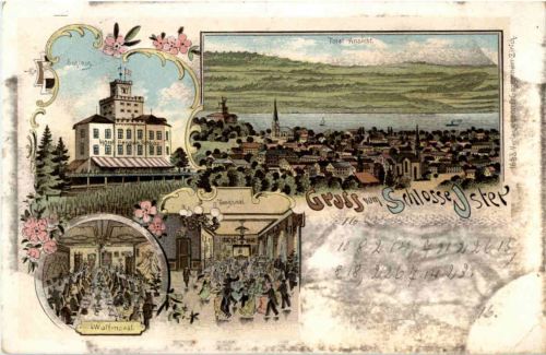Gruss vom Schlosse Uster - Litho