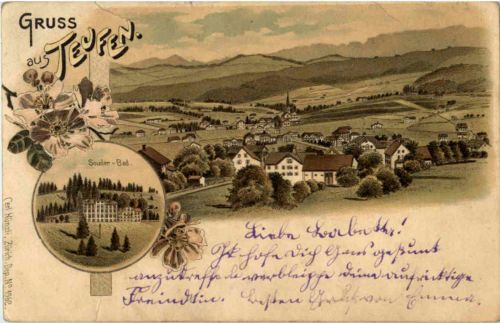 Gruss aus Teufen - Litho